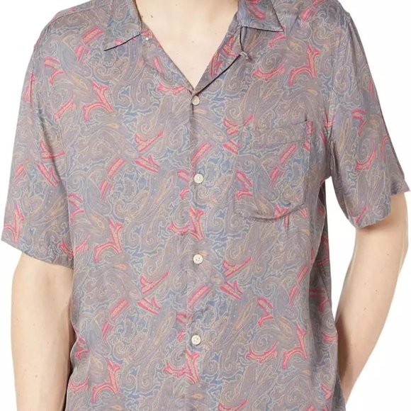 NWT All Saints Oslo Paisley Short Sleeve Shirt - size M - Picture 4 of 14